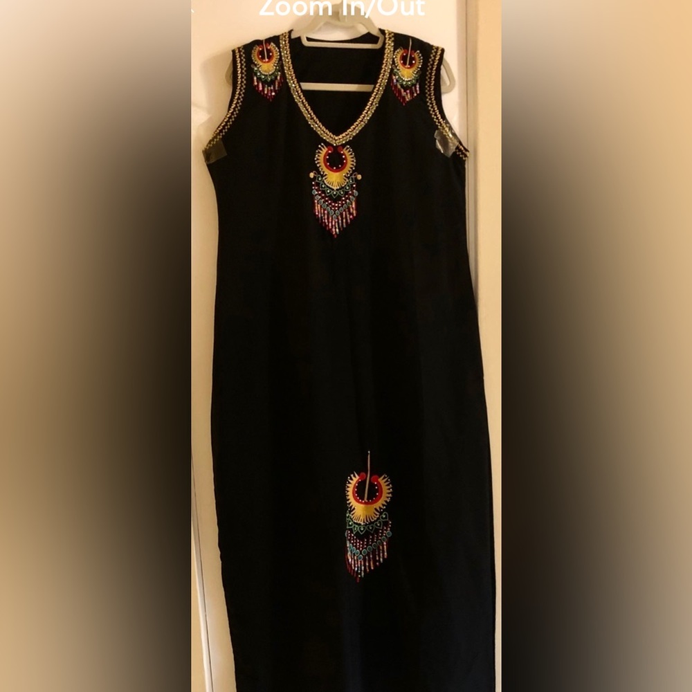 Beautiful Colorful Embroidered Beaded Maxi Dress